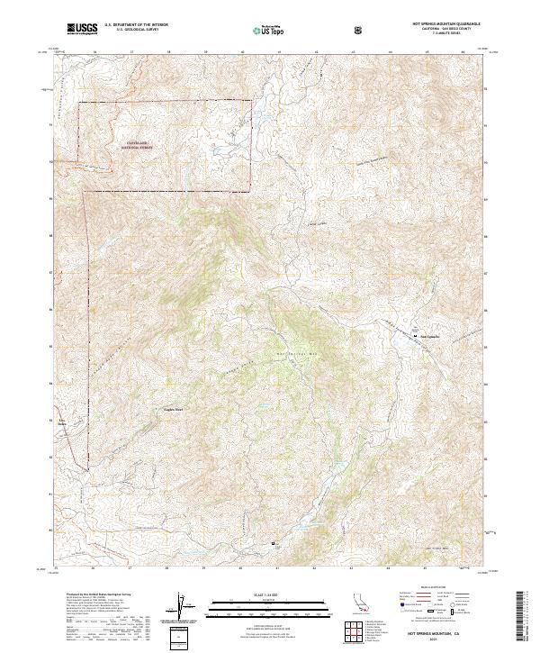 Hot Springs Mountain, CA — USGS 7.5-minute topo (2021)