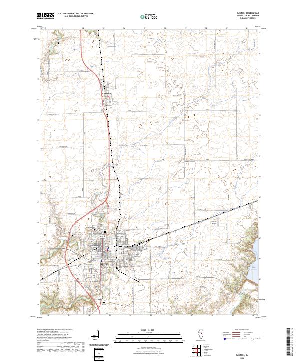 Clinton, IL — USGS 7.5-minute topo (2024)