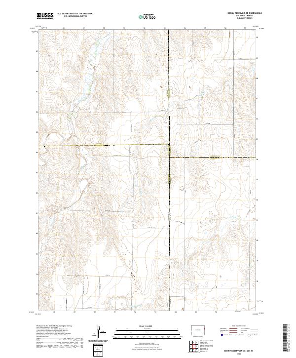 Bonny Reservoir SE, CO-KS — USGS 7.5-minute topo (2022)