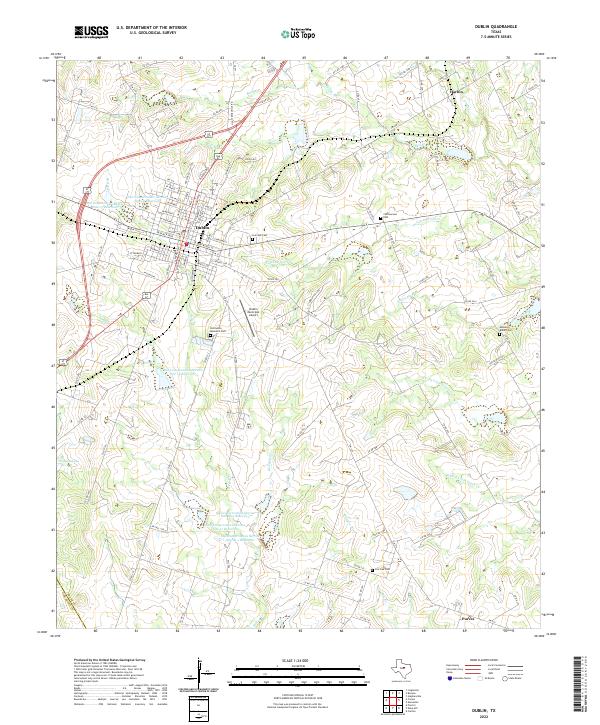 Dublin, TX — USGS 7.5-minute topo (2022)