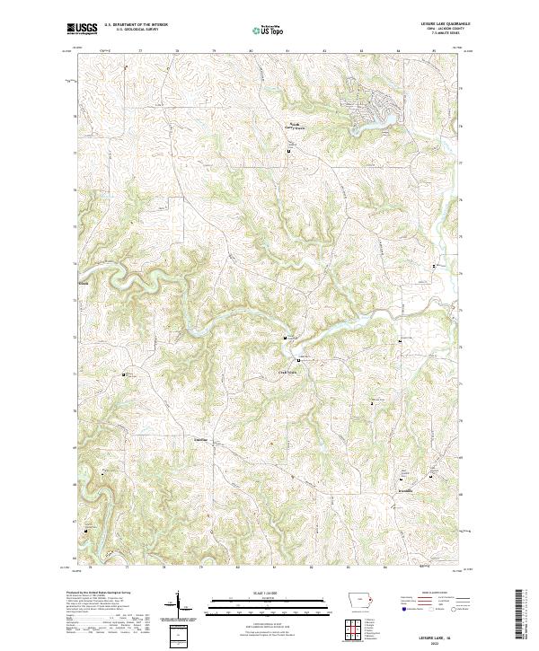 Leisure Lake, IA — USGS 7.5-minute topo (2022)