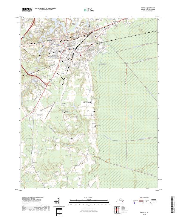 Suffolk, VA — USGS 7.5-minute topo (2022)