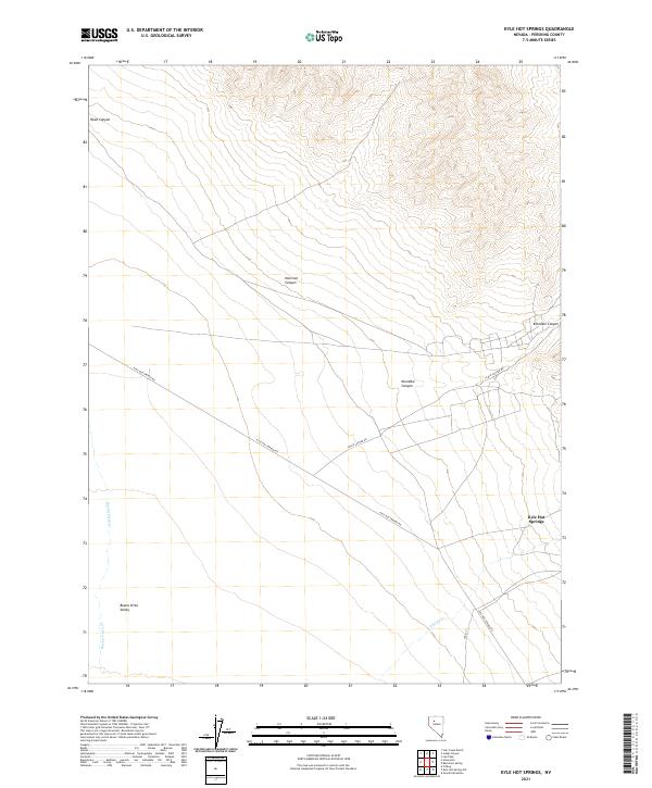 Kyle Hot Springs, NV — USGS 7.5-minute topo (2021)