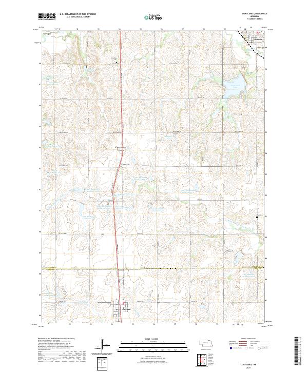 Cortland, NE — USGS 7.5-minute topo (2021)