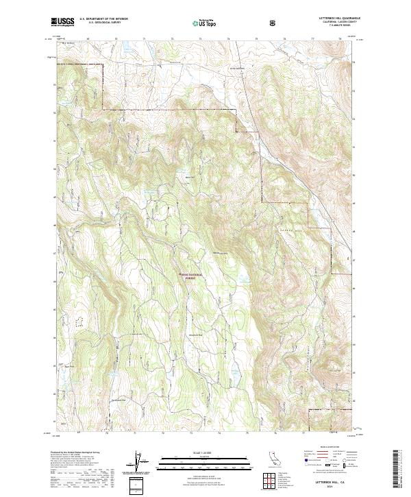 Letterbox Hill, CA — USGS 7.5-minute topo (2021)