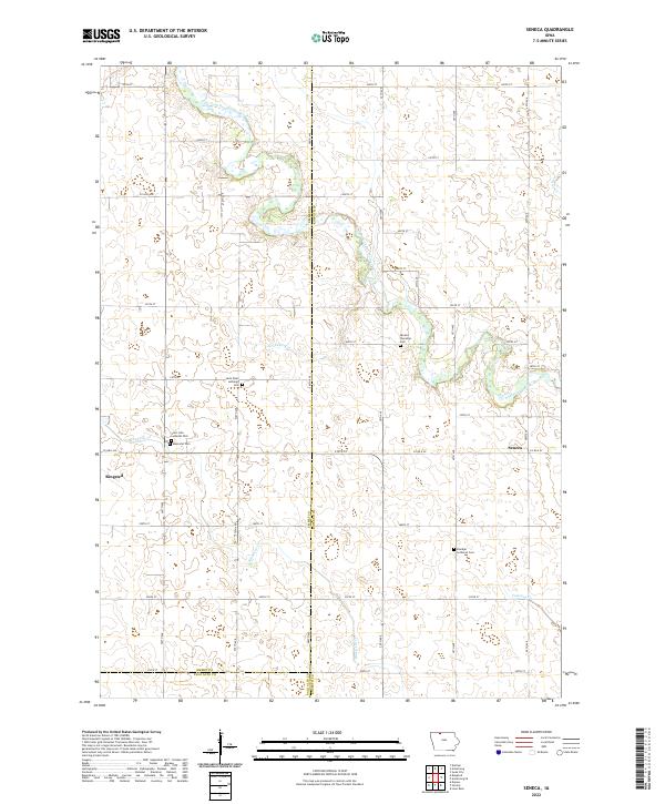 Seneca, IA — USGS 7.5-minute topo (2022)