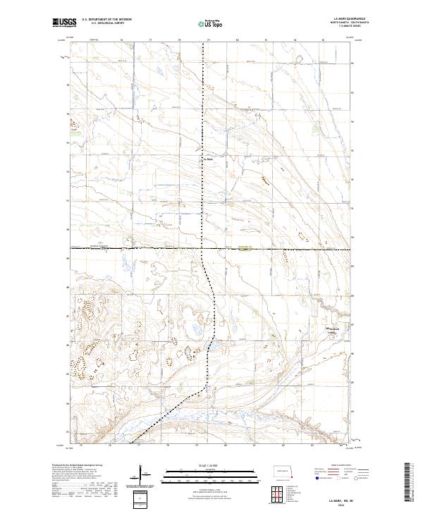 La Mars, ND-SD — USGS 7.5-minute topo (2024)