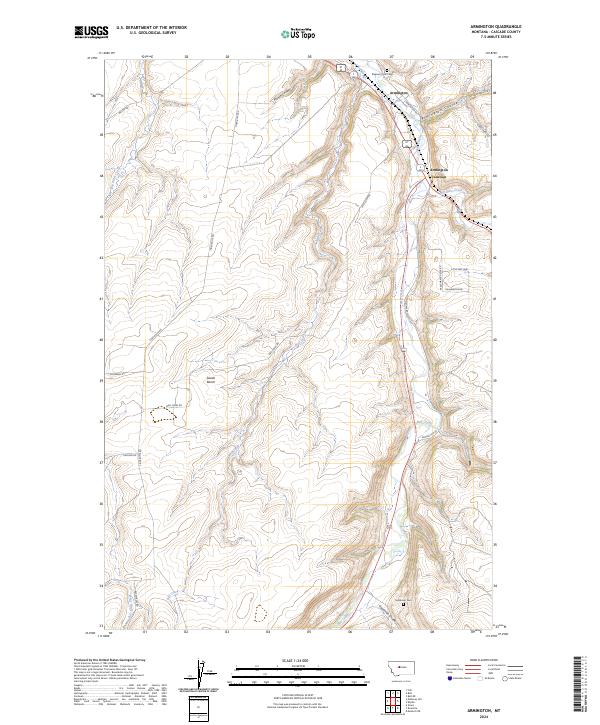 Armington, MT — USGS 7.5-minute topo (2024)
