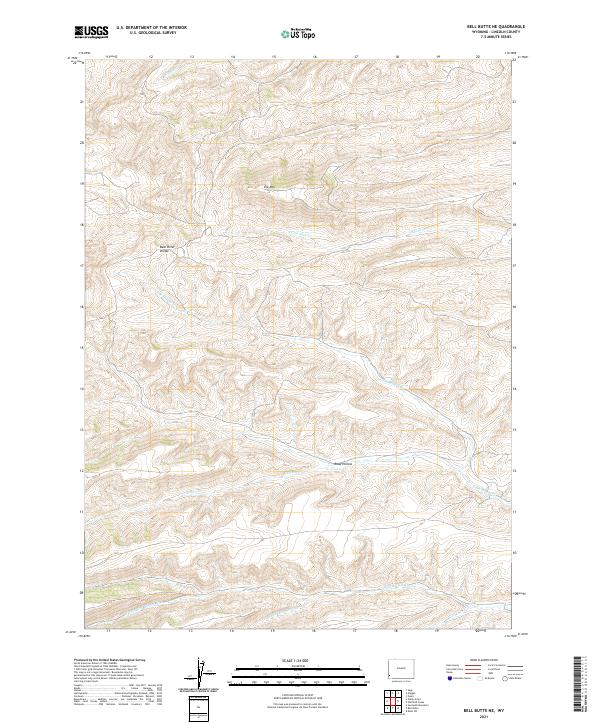 Bell Butte NE, WY — USGS 7.5-minute topo (2021)