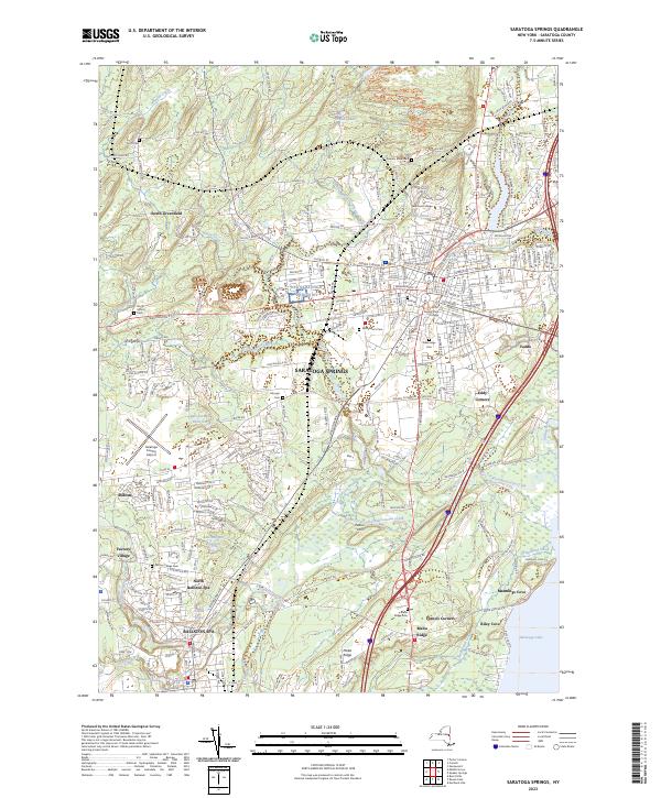 Saratoga Springs, NY — USGS 7.5-minute topo (2023)
