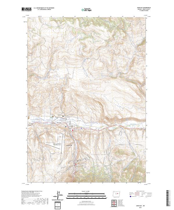 John Day, OR — USGS 7.5-minute topo (2023)