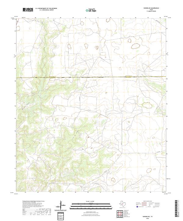 Sonora NE, TX — USGS 7.5-minute topo (2022)