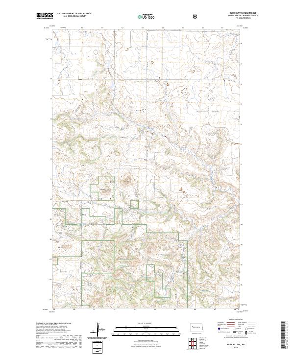 Blue Buttes, ND — USGS 7.5-minute topo (2024)