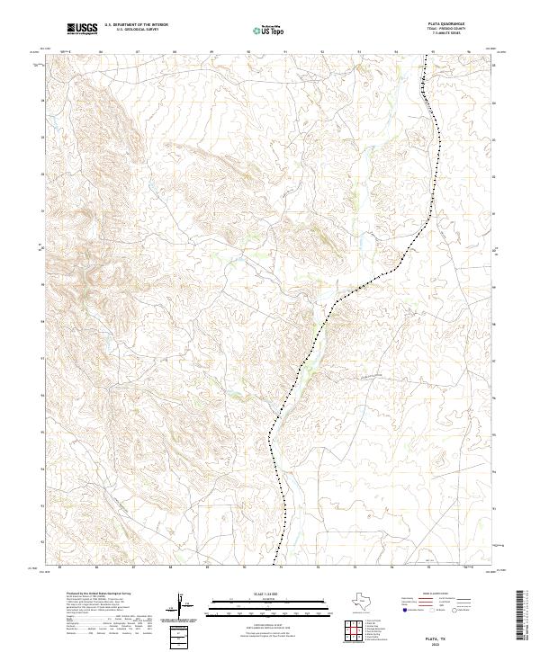 Plata, TX — USGS 7.5-minute topo (2022)