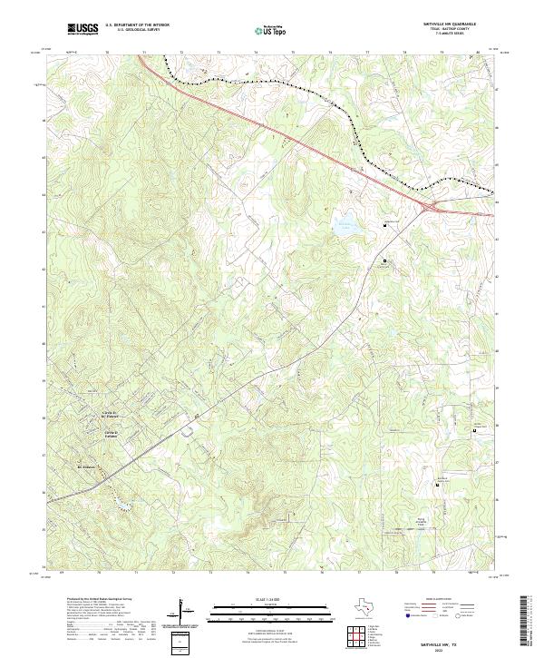 Smithville NW, TX — USGS 7.5-minute topo (2022)