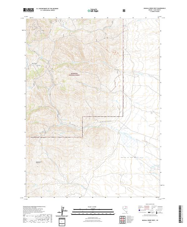 Mahala Creek West, NV — USGS 7.5-minute topo (2021)