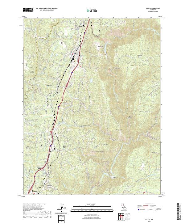 Colfax, CA — USGS 7.5-minute topo (2021)