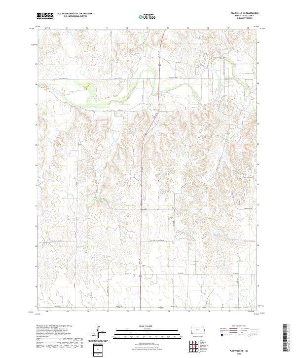 Plainville SE, KS — USGS 7.5-minute topo (2022)