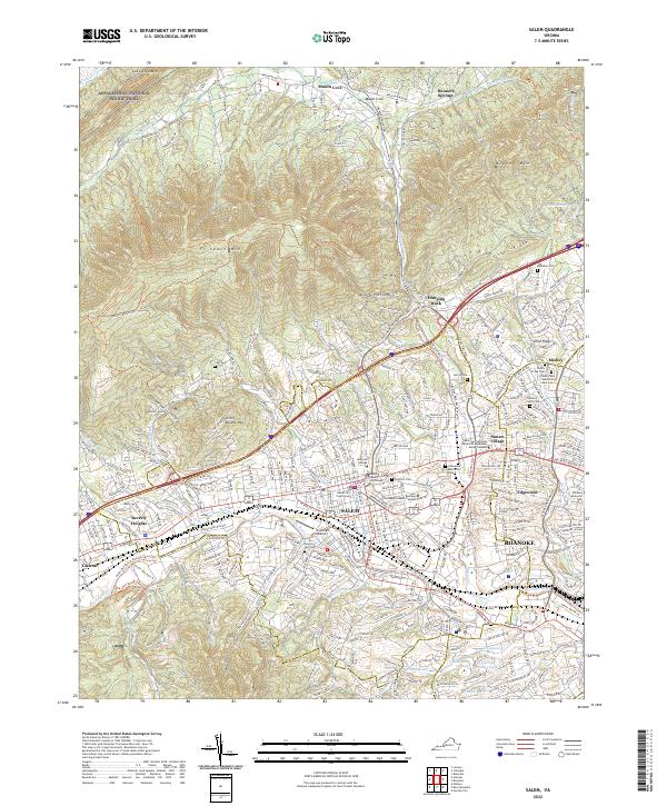 Salem, VA — USGS 7.5-minute topo (2022)
