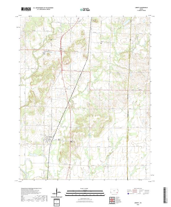 Liberty, KS — USGS 7.5-minute topo (2022)