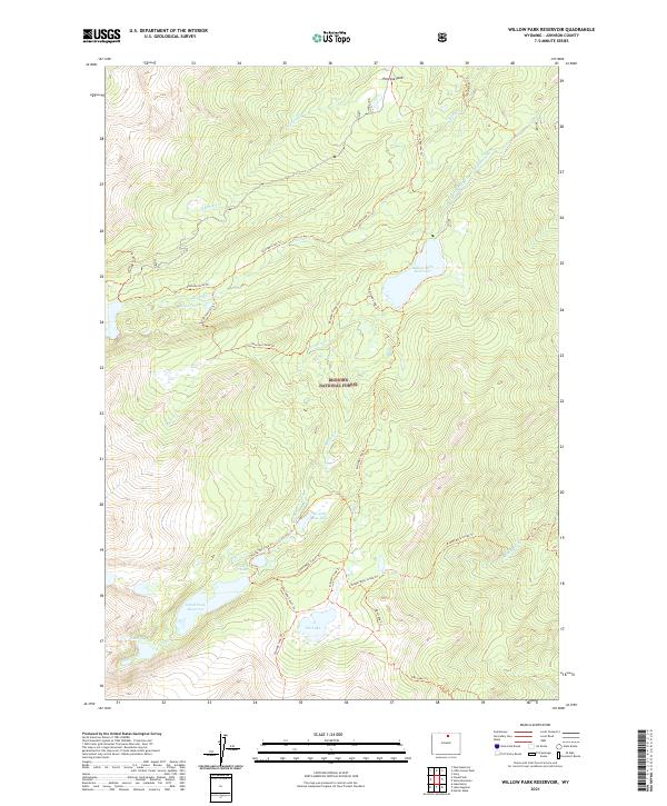 Willow Park Reservoir, WY — USGS 7.5-minute topo (2021)