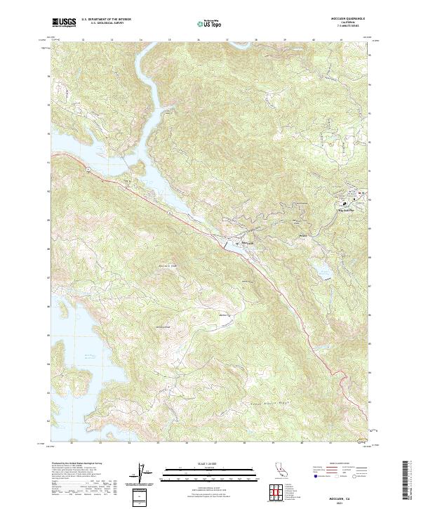 Moccasin, CA — USGS 7.5-minute topo (2021)