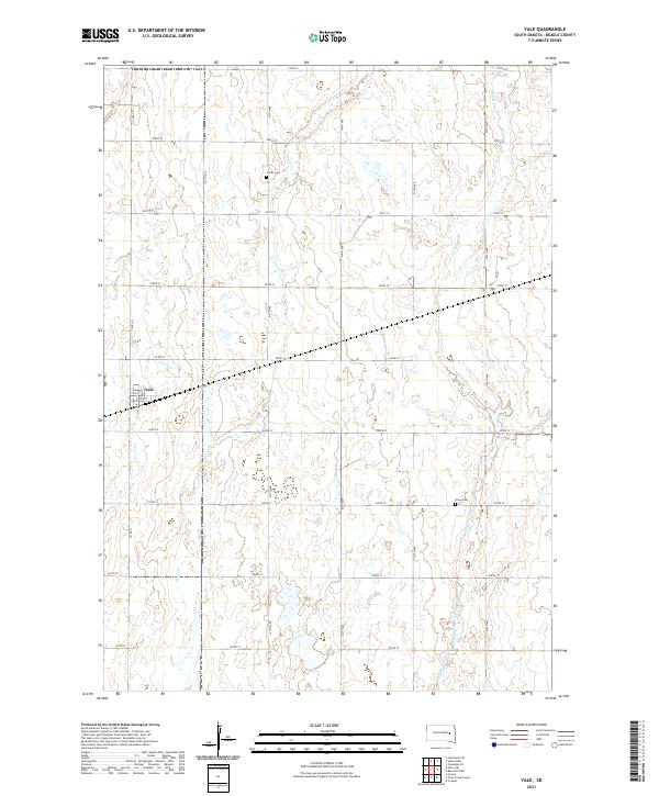 Yale, SD — USGS 7.5-minute topo (2021)