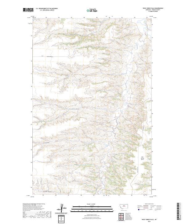 Wolf Creek Falls, MT — USGS 7.5-minute topo (2024)