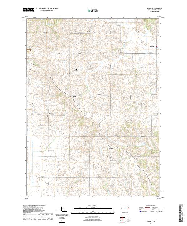 Andover, IA — USGS 7.5-minute topo (2022)