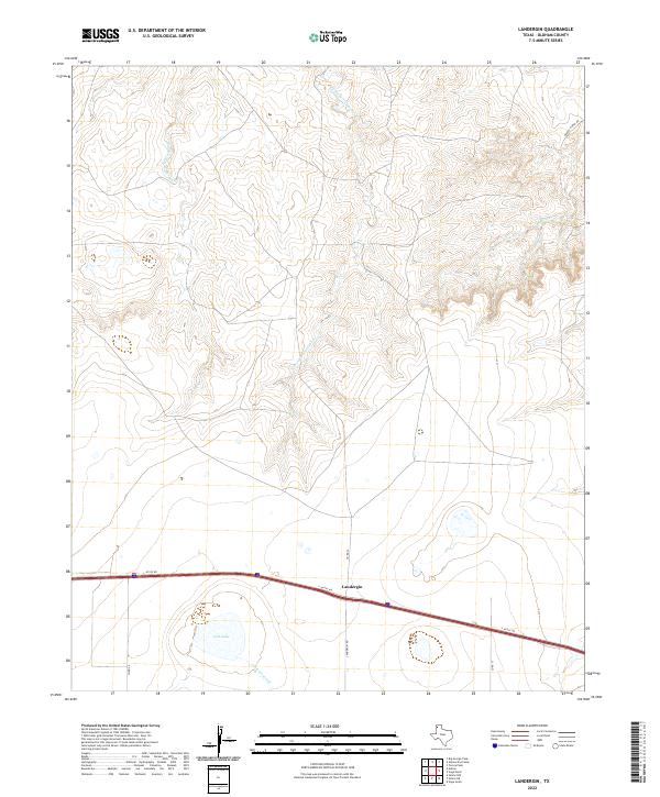 Landergin, TX — USGS 7.5-minute topo (2022)