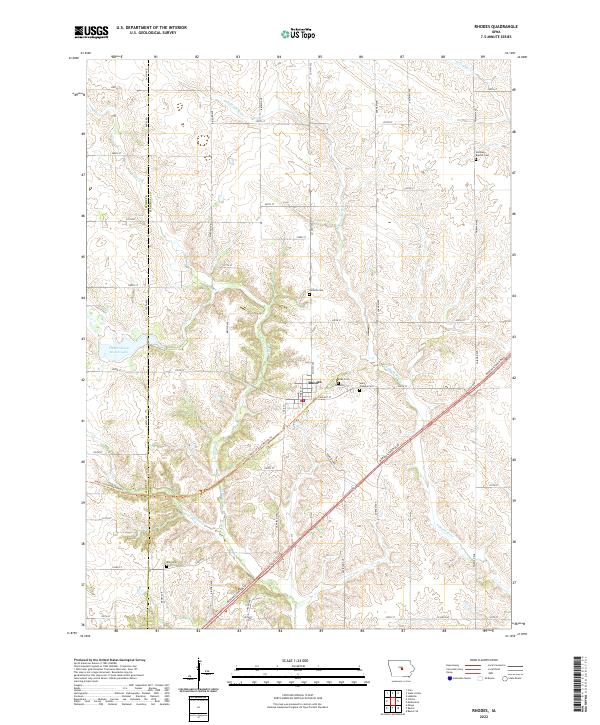 Rhodes, IA — USGS 7.5-minute topo (2022)