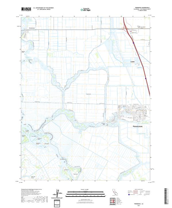 Terminous, CA — USGS 7.5-minute topo (2021)