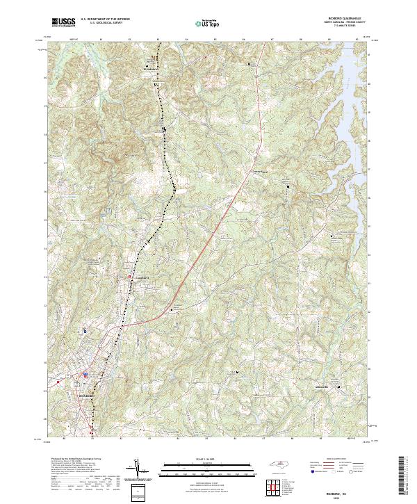 Roxboro, NC — USGS 7.5-minute topo (2022)