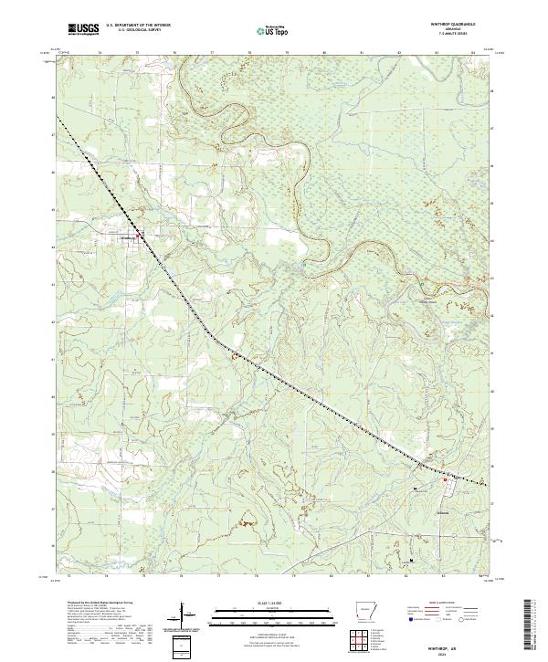 Winthrop, AR — USGS 7.5-minute topo (2024)