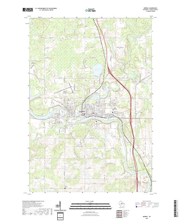 Merrill, WI — USGS 7.5-minute topo (2022)