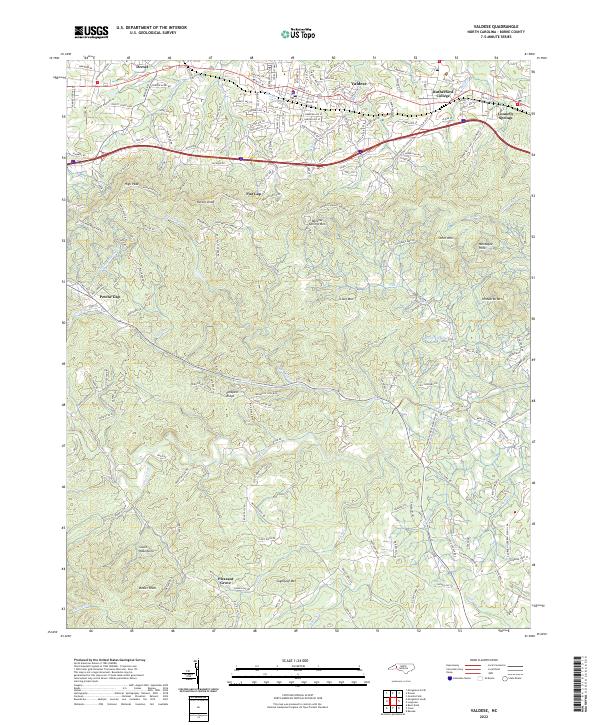 Valdese, NC — USGS 7.5-minute topo (2022)