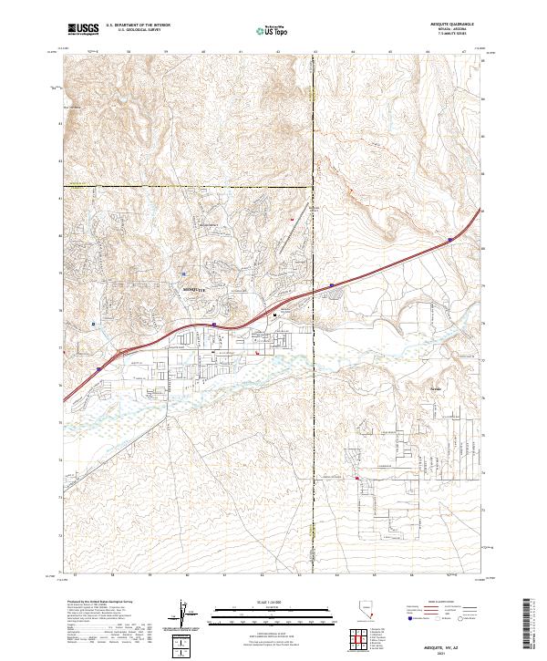 Mesquite, NV-AZ — USGS 7.5-minute topo (2021)