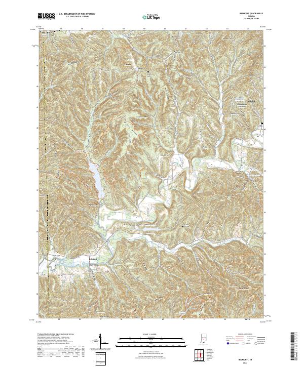 Belmont, IN — USGS 7.5-minute topo (2022)