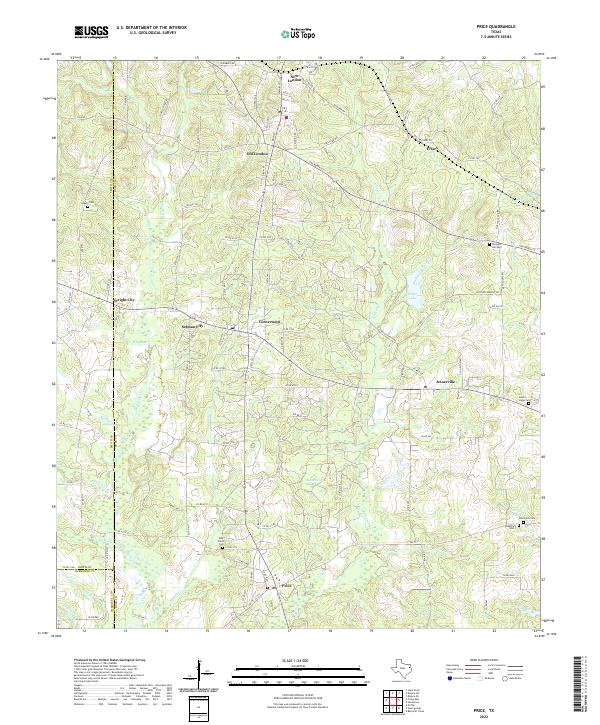 Price, TX — USGS 7.5-minute topo (2022)