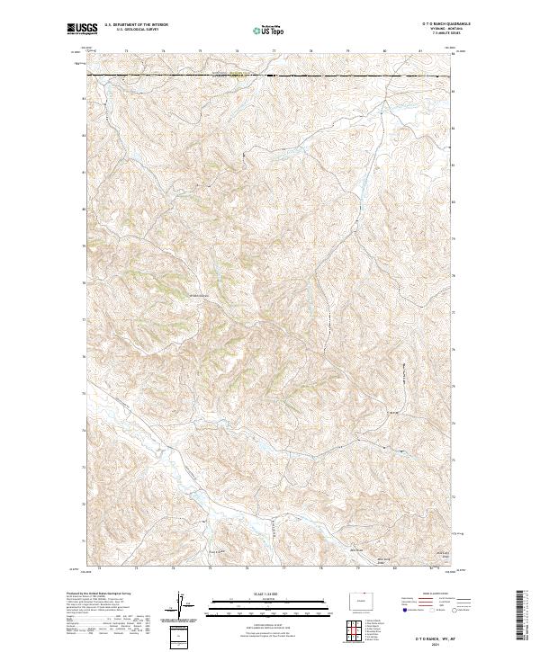 O T O Ranch, WY-MT — USGS 7.5-minute topo (2021)