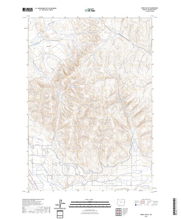 Henry Gulch, OR — USGS 7.5-minute topo (2023)