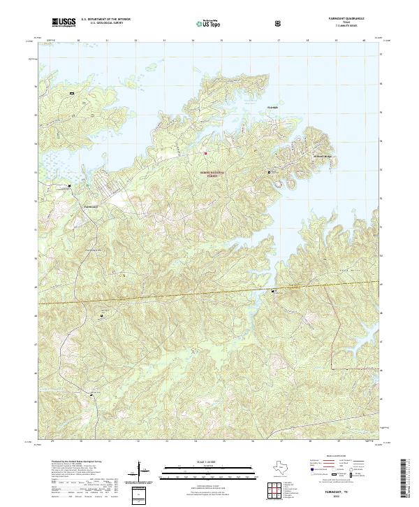 Fairmount, TX — USGS 7.5-minute topo (2022)