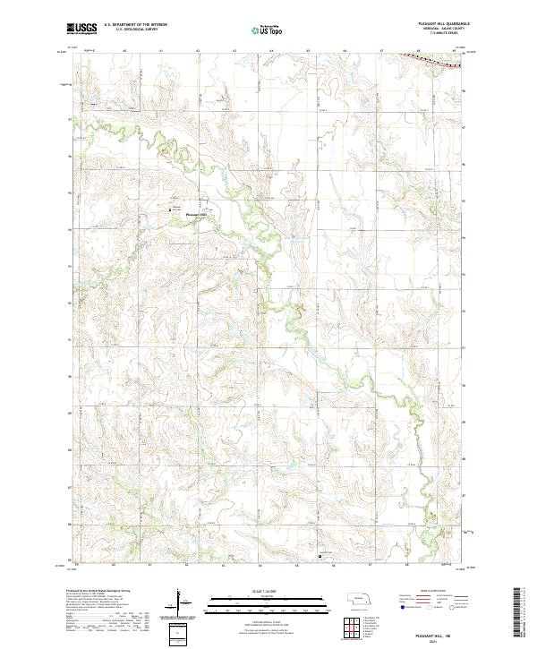 Pleasant Hill, NE — USGS 7.5-minute topo (2021)