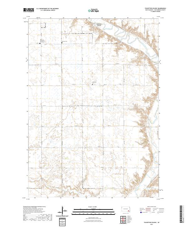 Tschetter Colony, SD — USGS 7.5-minute topo (2021)