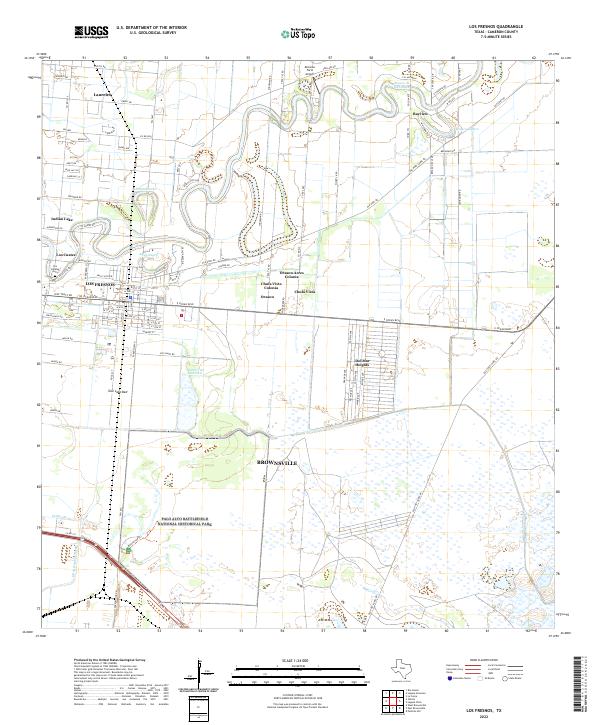 Los Fresnos, TX — USGS 7.5-minute topo (2022)