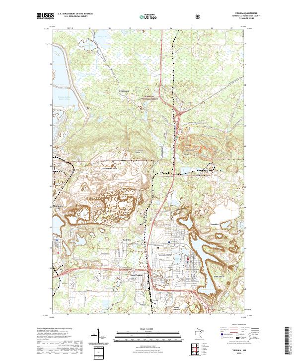 Virginia, MN — USGS 7.5-minute topo (2022)