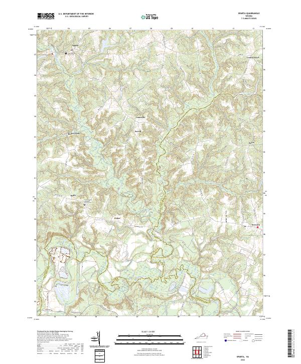 Sparta, VA — USGS 7.5-minute topo (2022)