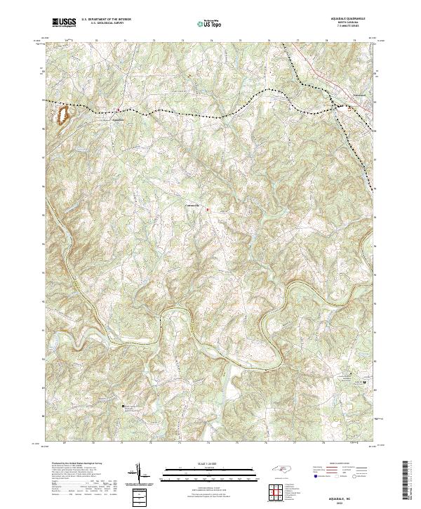 Aquadale, NC — USGS 7.5-minute topo (2022)