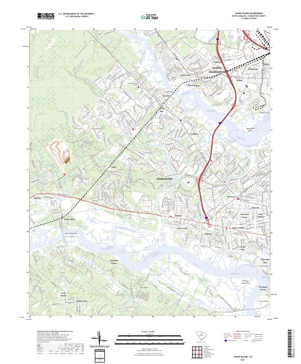 Johns Island, SC — USGS 7.5-minute topo (2024)