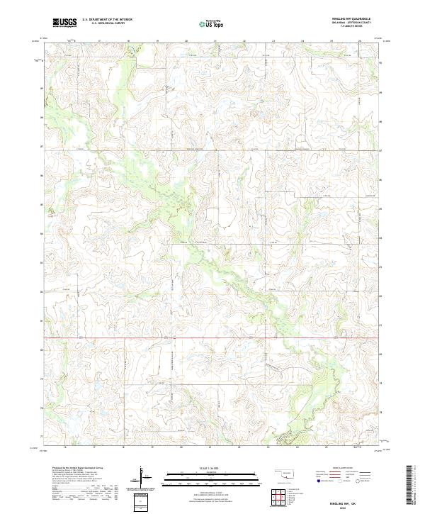 Ringling NW, OK — USGS 7.5-minute topo (2022)